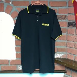 Vtg. DeWalt Tools Black Button Up Polo Shirt XL